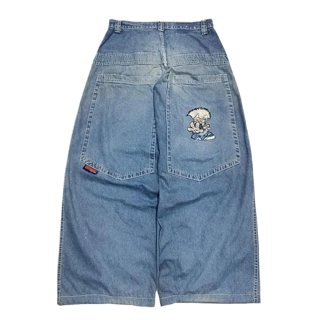 Embroidery On Jeans - Japanese Kawaii Cartoon Characters Embroidered Light