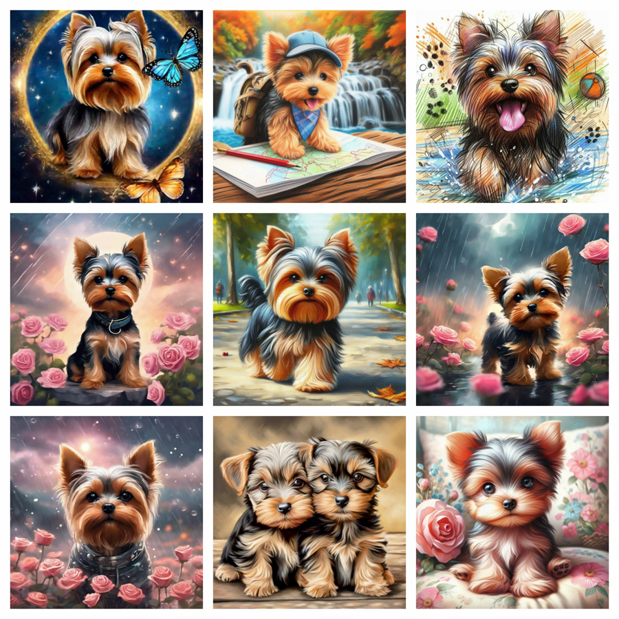 Embroidery Gift Ideas - Yorkshire Terrier Dog 5D DIY Diamond