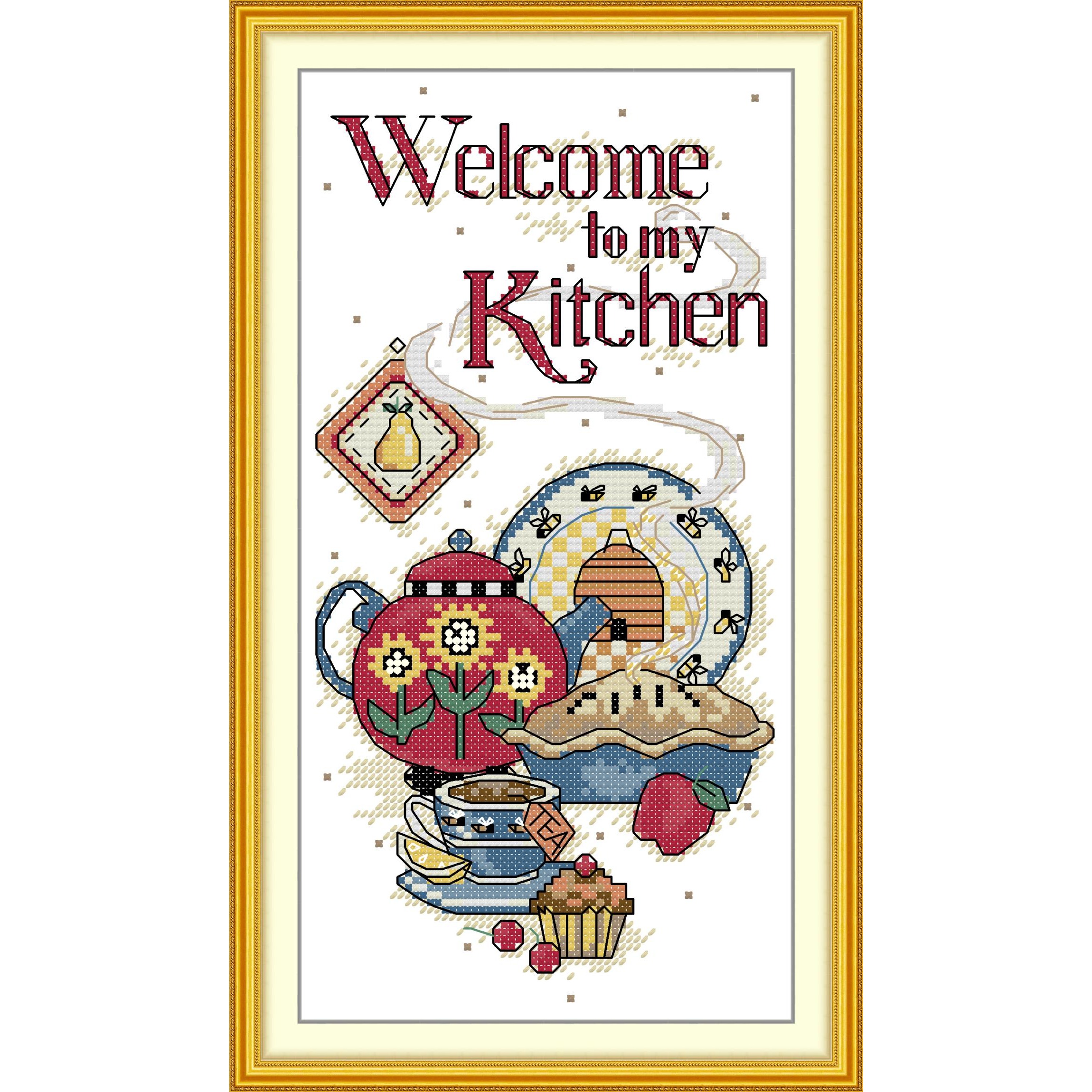 Embroidery Kitchen - Soulgift News Pre-Printed Cross Stitch Kit,