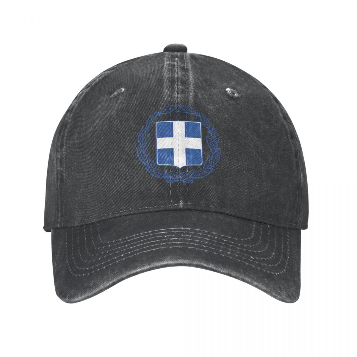 Embroidery Legacy - Men Baseball Cap Greece Emblem Charcoal