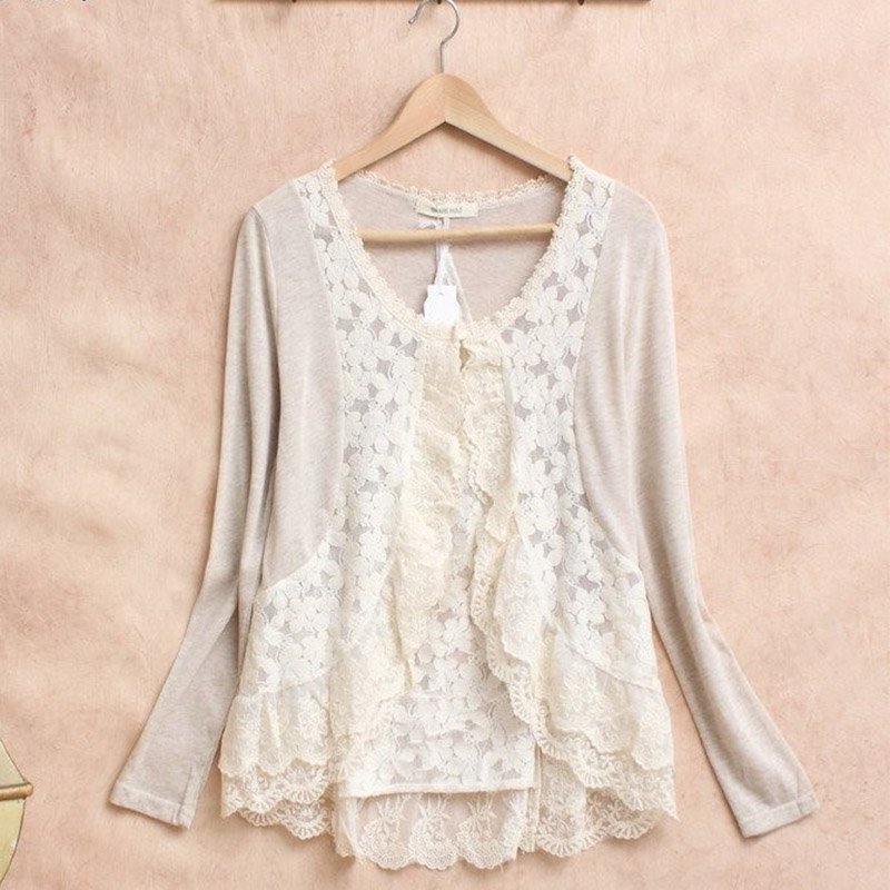 Spring Mori Girl Sweet Shirt W - đánh giá và giá Embroidery Cardigan