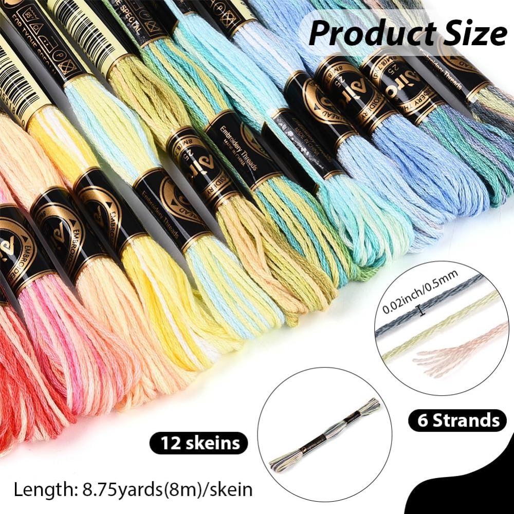 12 Skeins 105 Yards 6 Ply Vari - đánh giá và giá Embroidery Thread