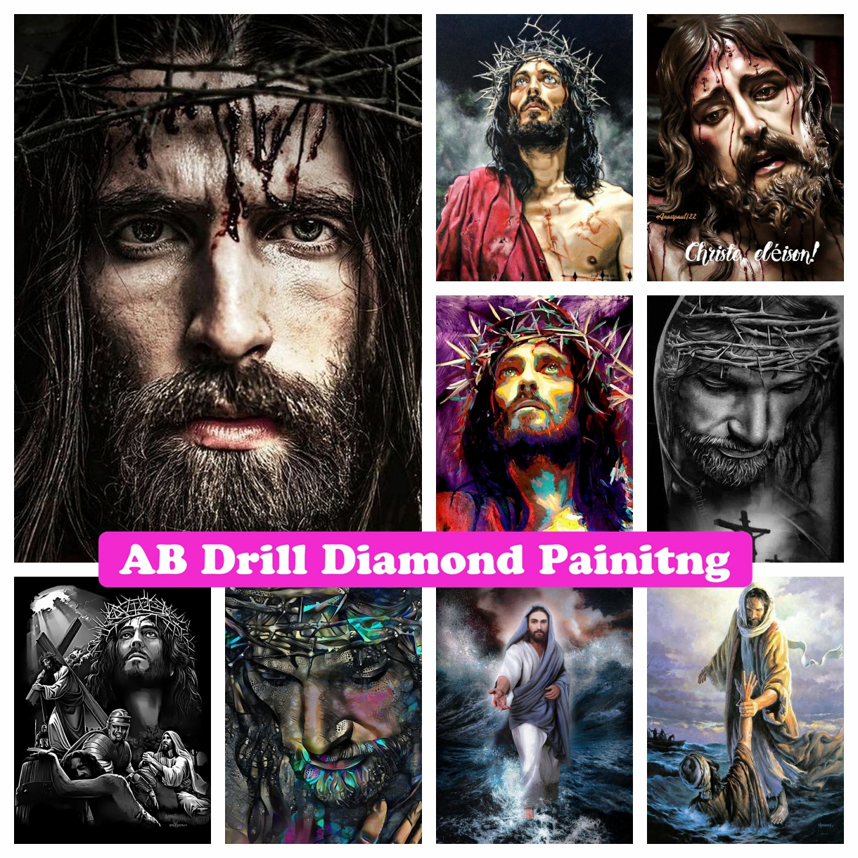 Jesus Christ Christian 5D DIY  - đánh giá và giá Embroidery Jesus