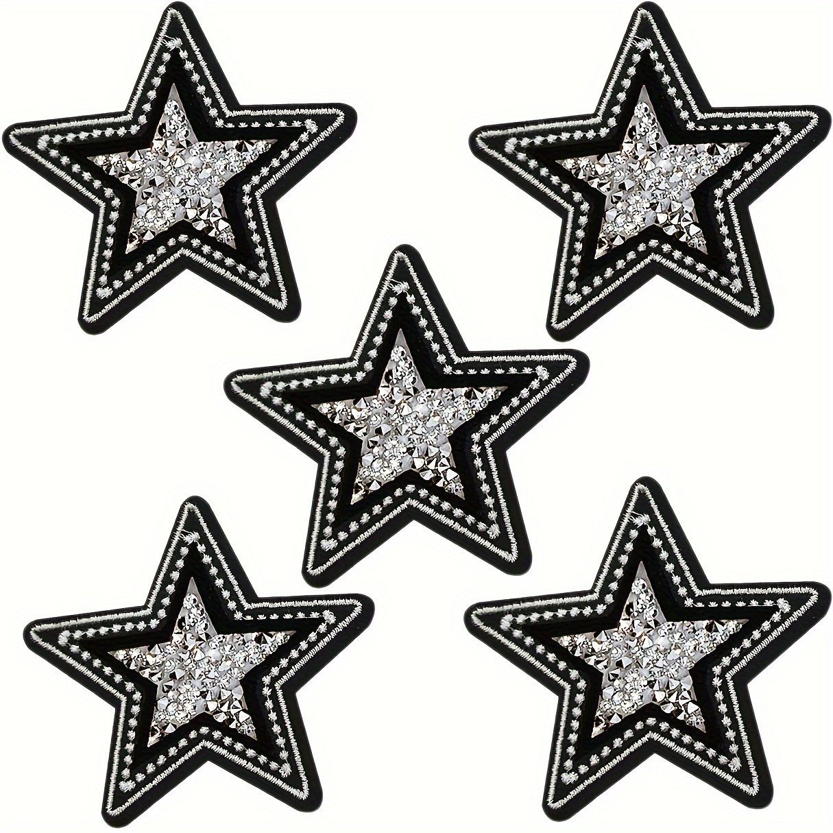 5 PCS Black and White Twinkle  - đánh giá và giá Embroidery On Jeans