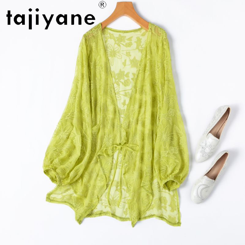 TAJIYANE 100% Mulberry Silk Bl - đánh giá và giá Embroidery Cardigan