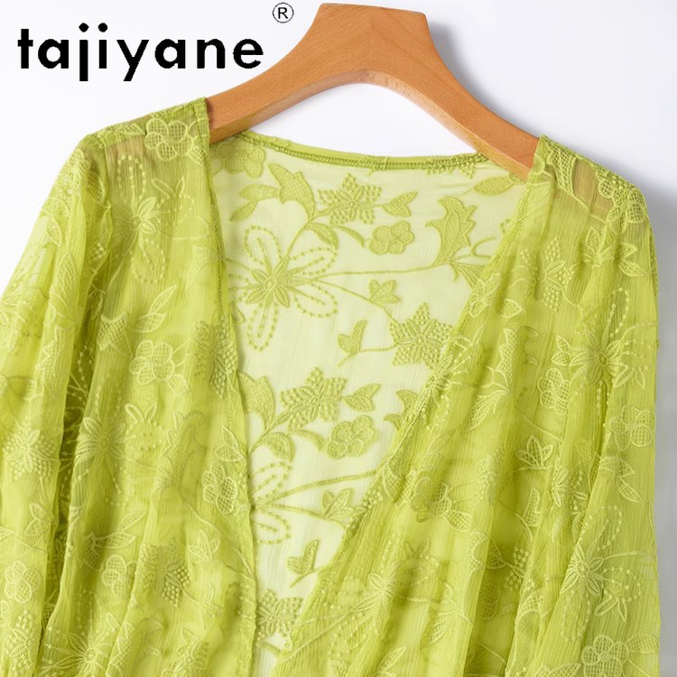 TAJIYANE 100% Mulberry Silk Bl - đánh giá và giá Embroidery Cardigan