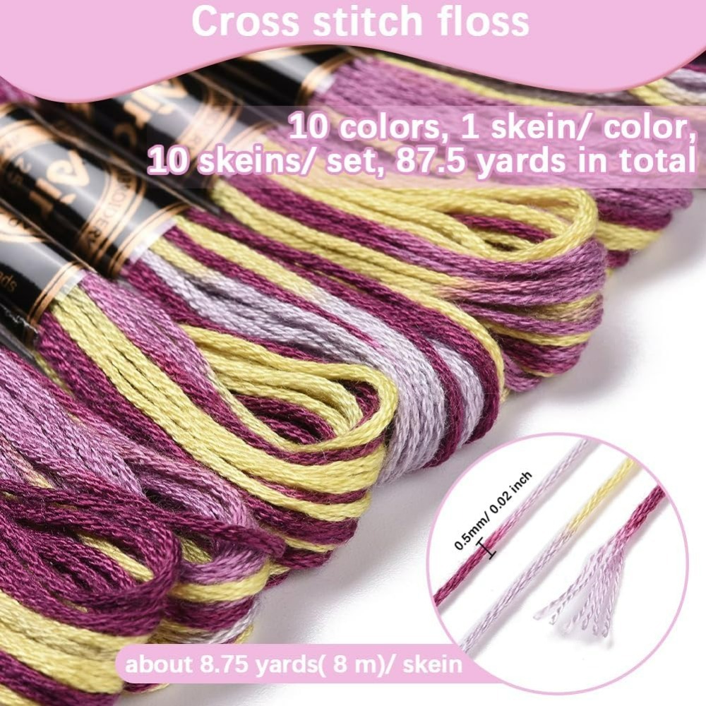 6 Strands Purple Variegated Em - đánh giá và giá Embroidery Thread