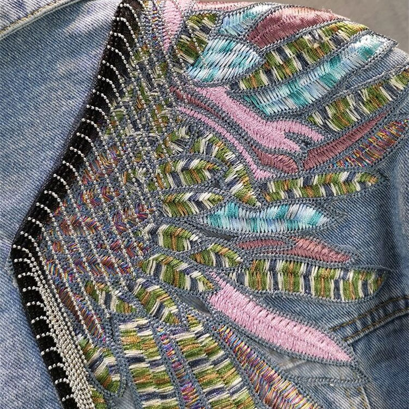 2024 New AutumnFashion Rivet W - đánh giá và giá Embroidery On Jeans