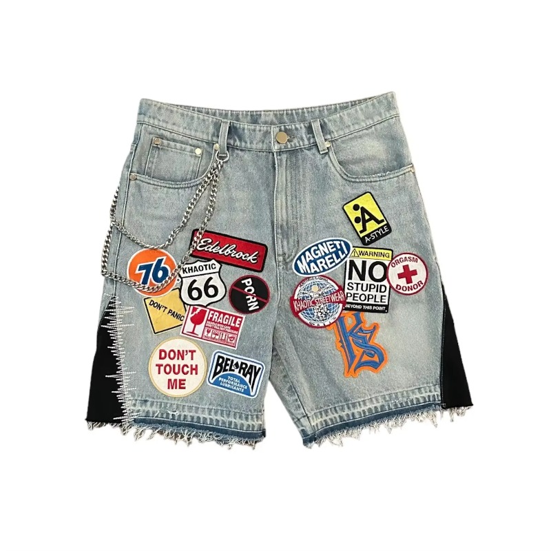American Retro Denim Shorts Y2 - đánh giá và giá Embroidery On Jeans