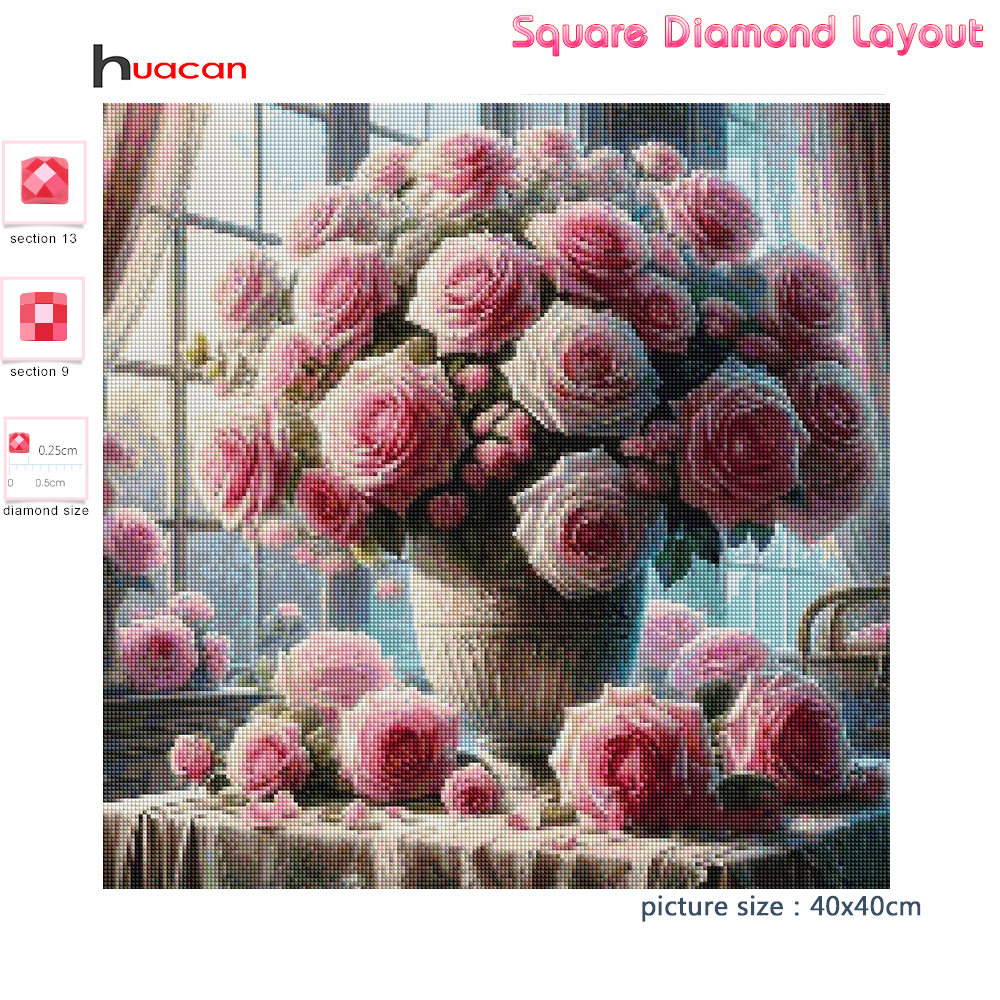 1PC frameless  5D Diy Diamond  - đánh giá và giá Embroidery Rose