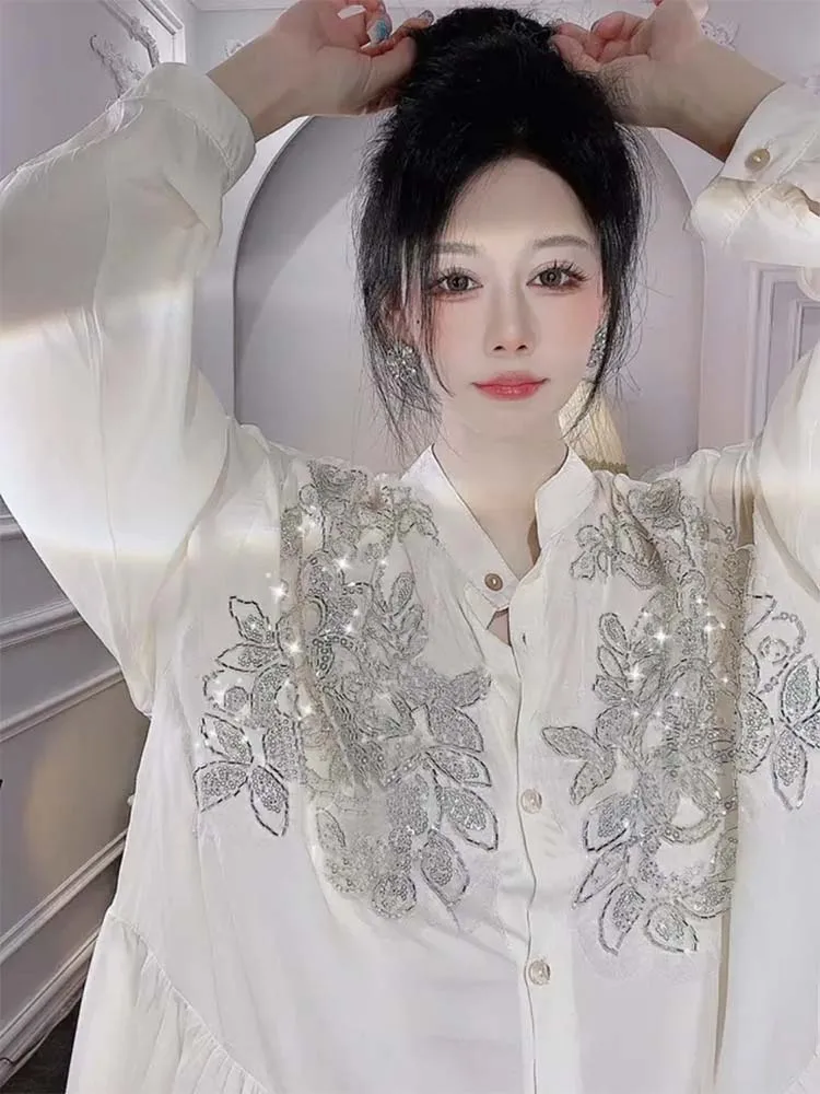 Transparent Flowers Embroidery - đánh giá và giá Embroidery Cardigan