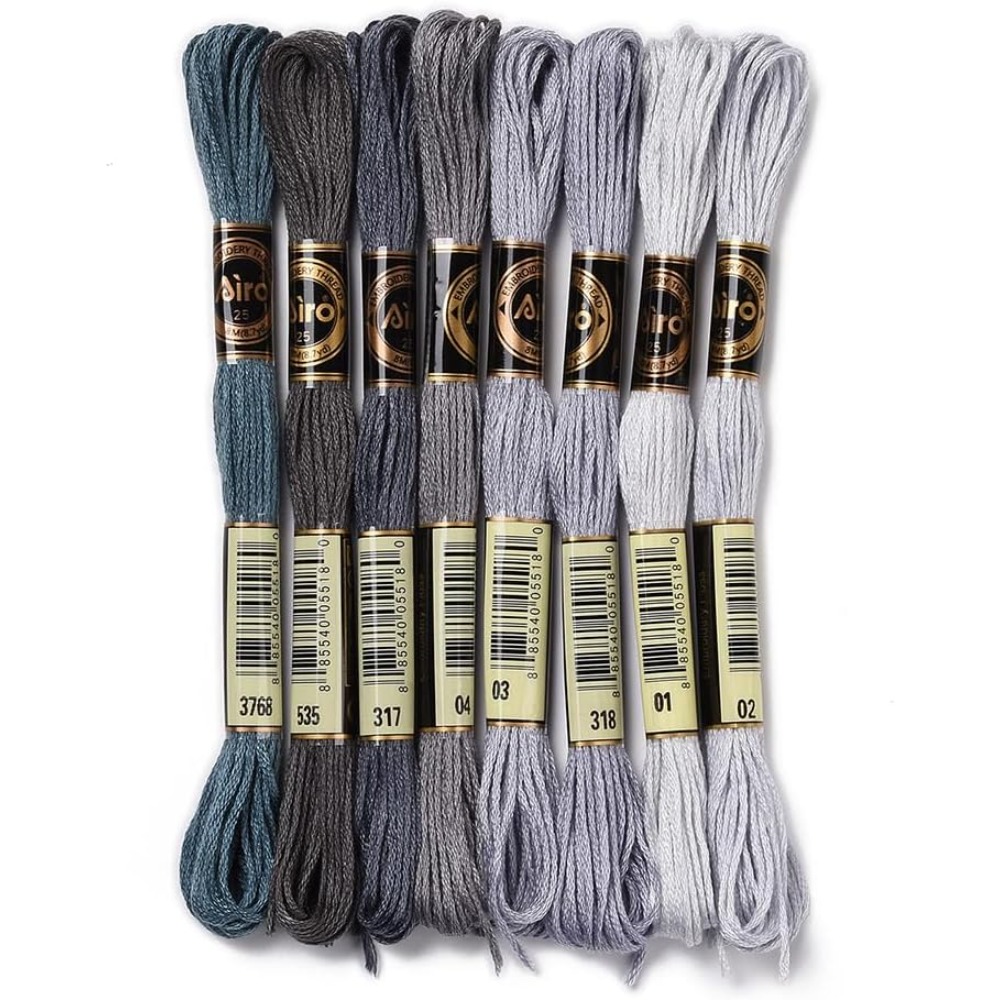 8 Skeins 70 Yards Grey Friends - đánh giá và giá Embroidery Thread