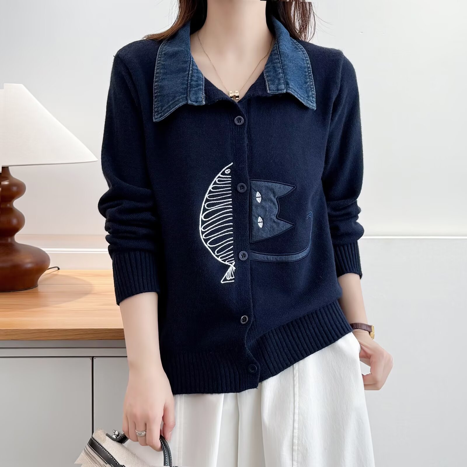 XXXXL Fashion Plus Size Women' - đánh giá và giá Embroidery Cardigan