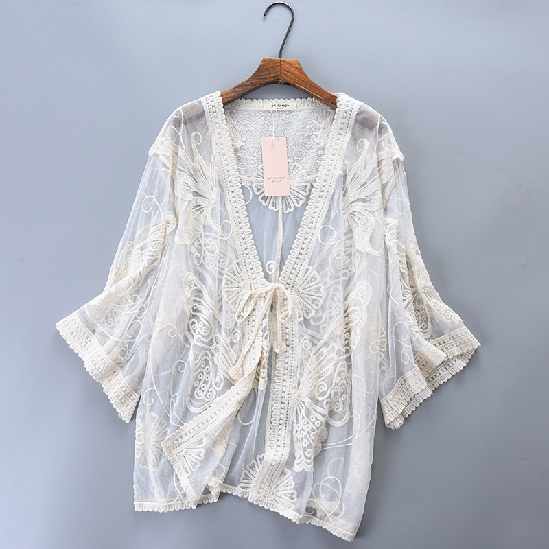 Summer Casual Sweet Seaside Ho - đánh giá và giá Embroidery Cardigan