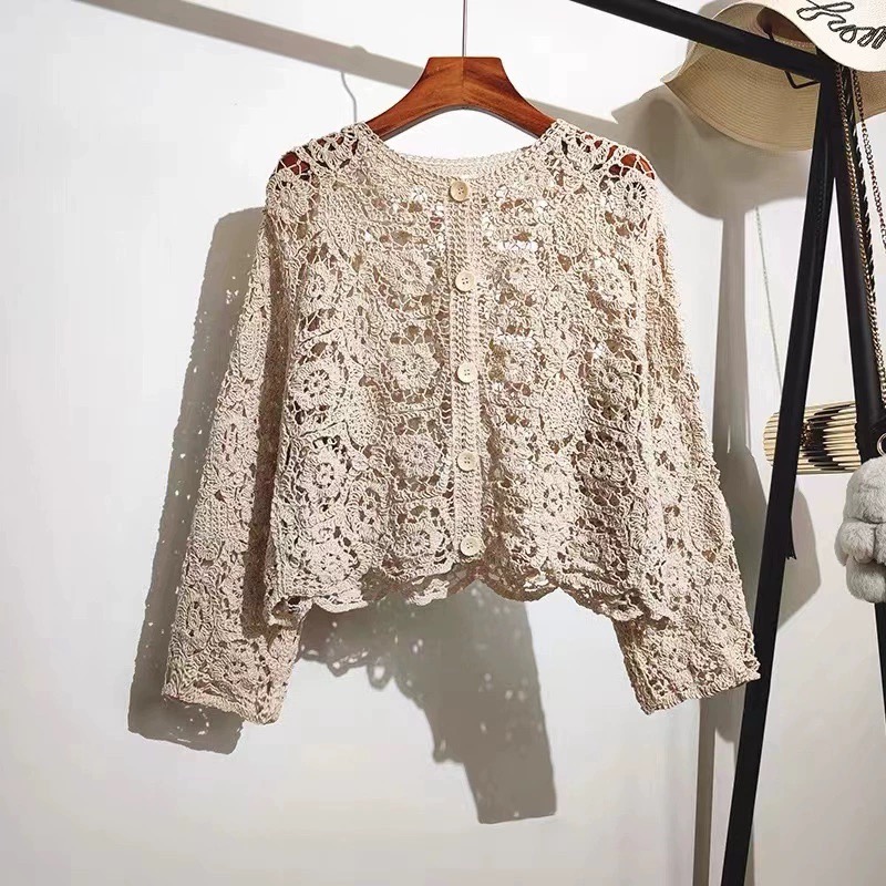 Retro Hook Flower Hollow Out T - đánh giá và giá Embroidery Cardigan