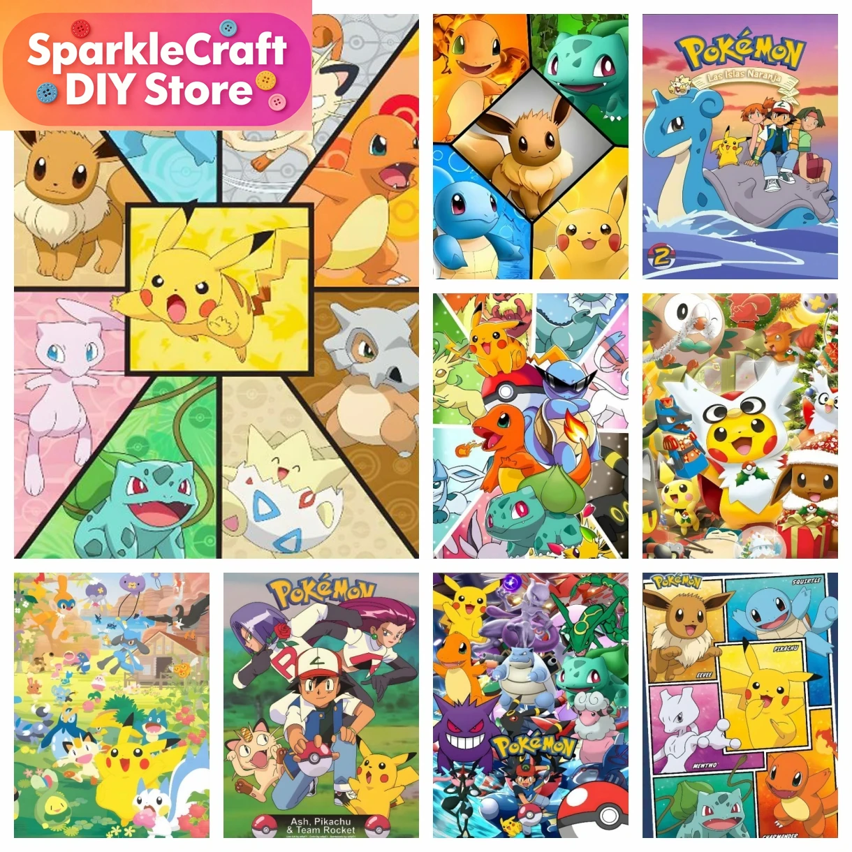 1pc frameless Cartoon Pokemon  - đánh giá và giá Embroidery H&M
