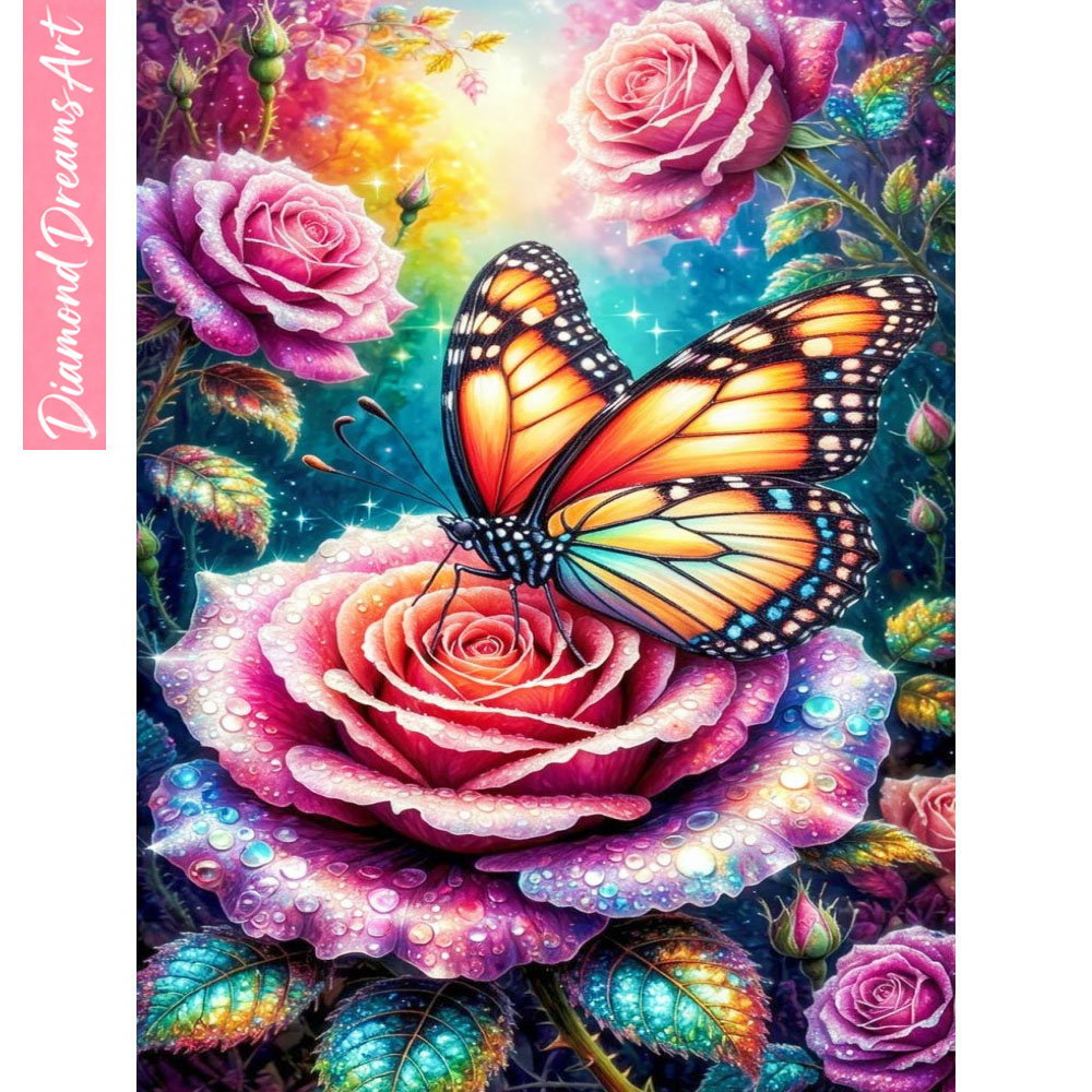 Butterfly Diamond Mosaic 5D DI - đánh giá và giá Embroidery Rose