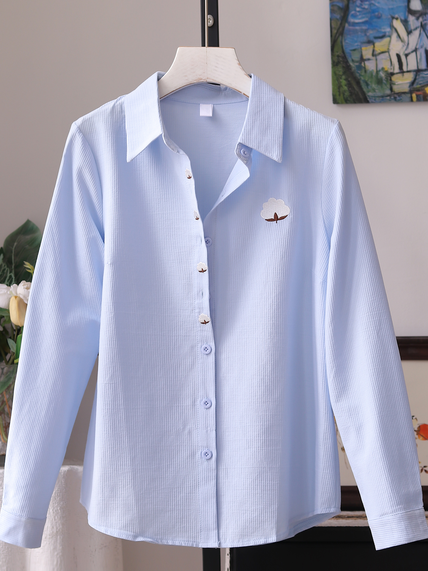 Casual Cotton Shirt Women Long - đánh giá và giá Embroidery Cardigan